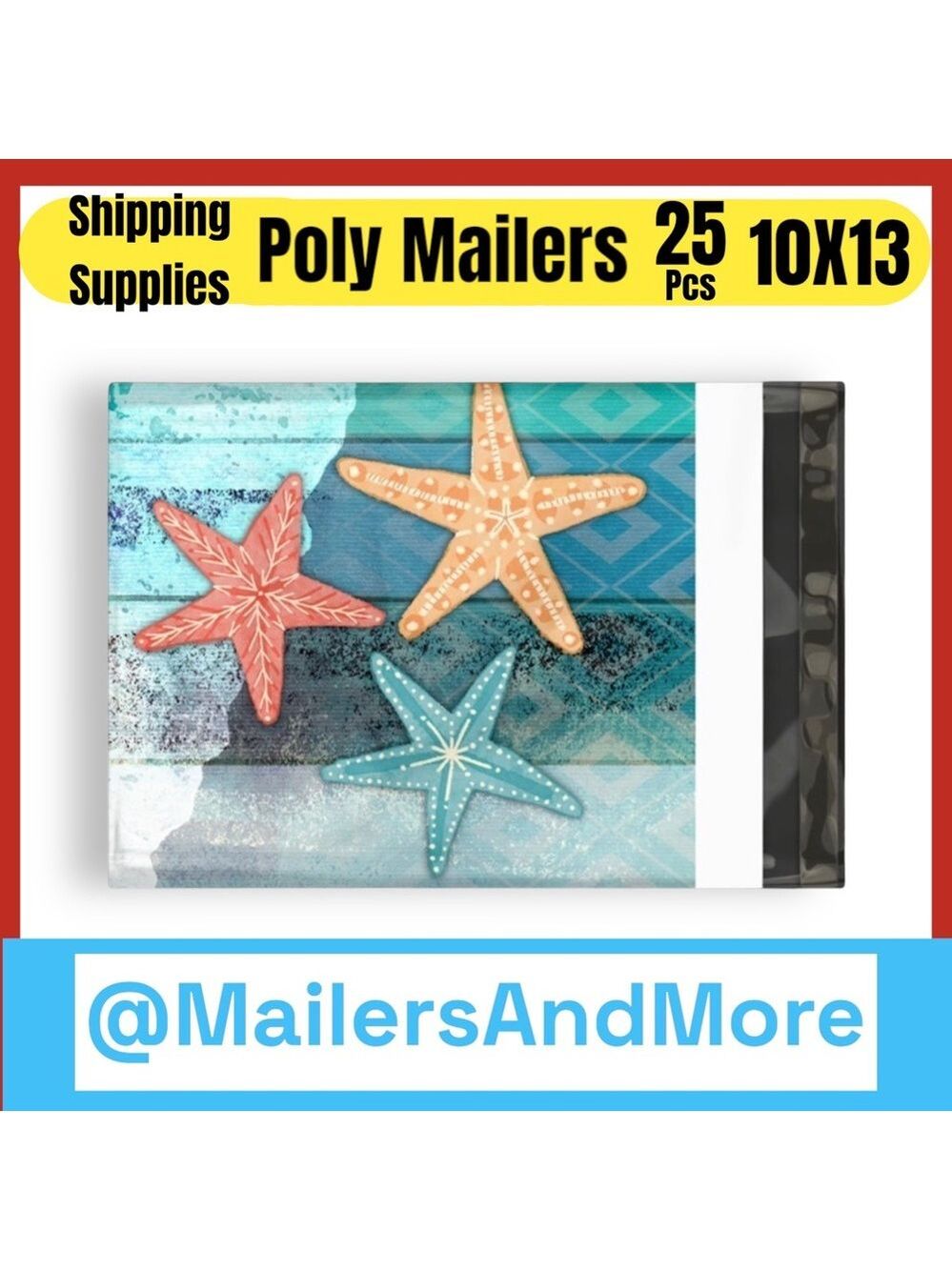 25 10X13 Poly Mailers Sea Star Ocean Fish Shipping Envelopes Bags PRICE IS FIRM - Picture 6 of 14